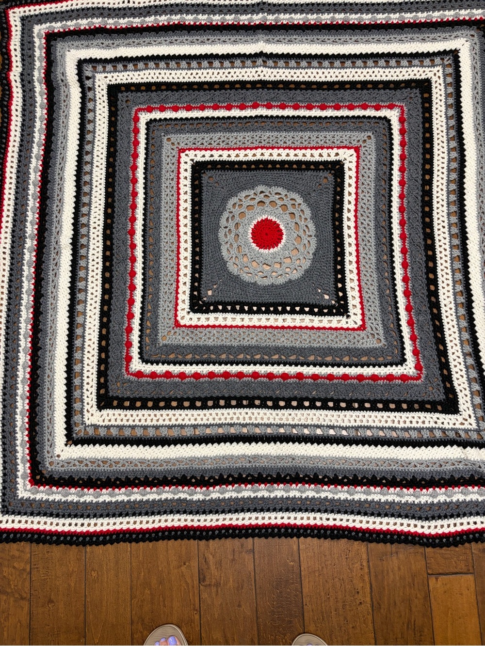 Handmade Crocheted Log Cabin Afghan